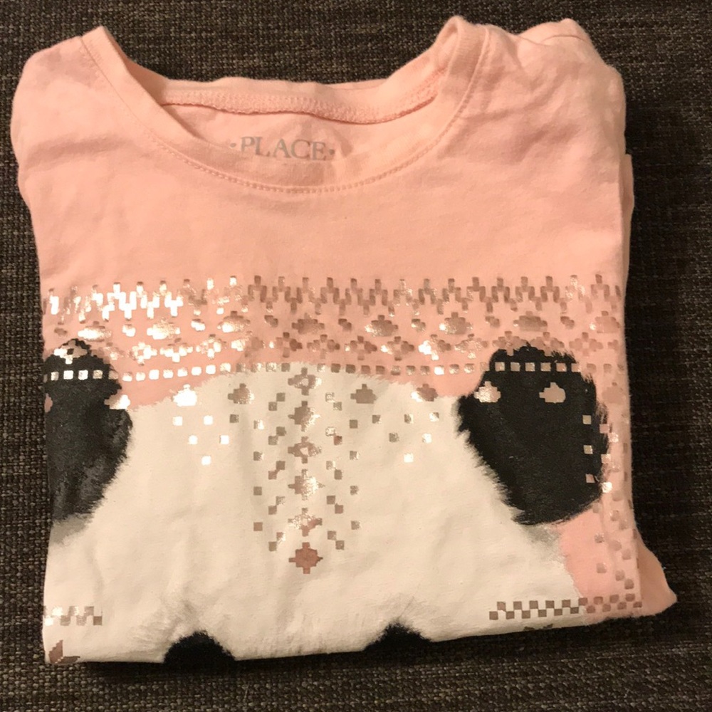 ❌Sold❌ 3/$15🎄Children’s place snow panda shirt size 5/6 - Picture 5 of 6